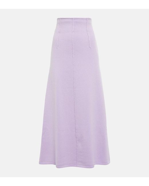 Dorothee Schumacher Purple Modern Statements Wool-Blend Midi Skirt