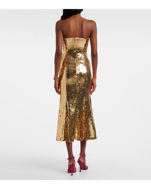 Dolce & Gabbana Metallic Sequined Bustier Dress