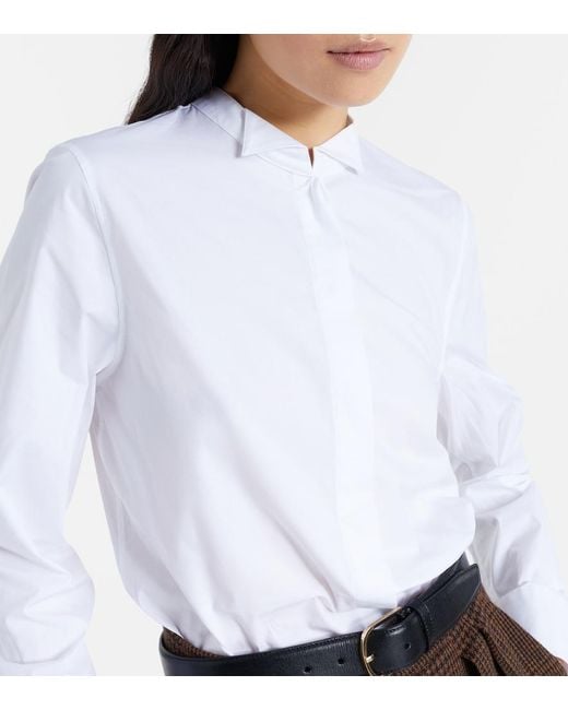 Dorothee Schumacher White Pure Power Cotton-Blend Poplin Shirt