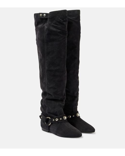 Isabel Marant Black Selize Suede Over-The-Knee Boots