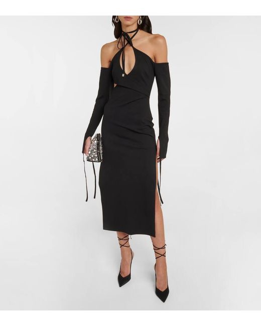 The Attico Black Cotton Blend Dress