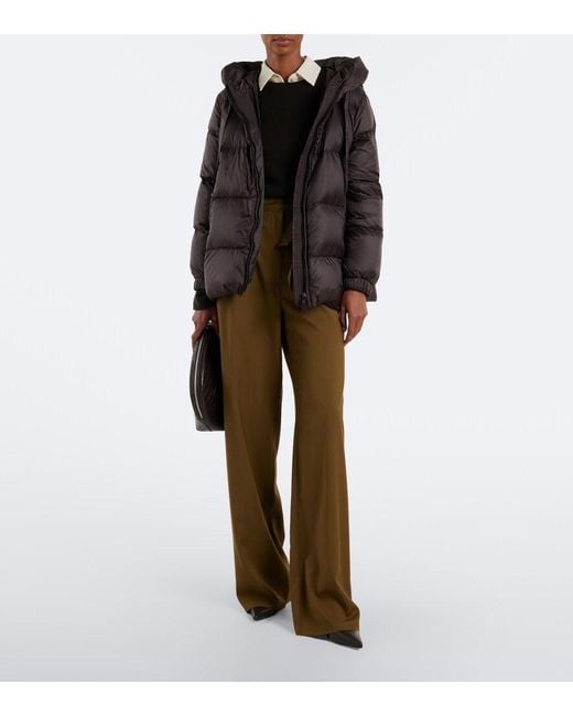 Max Mara Brown The Cube Hooded Quilted Down Jacket