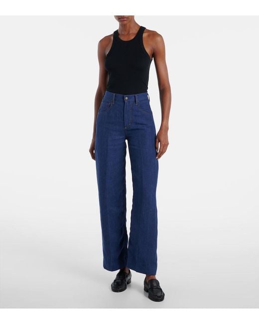 Citizens of Humanity Blue X Argent Ayla Mid-Rise Wide-Leg Jeans