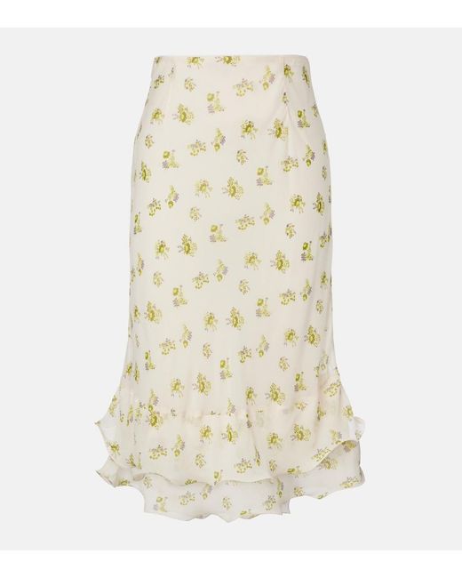 Dorothee Schumacher Natural Airy Daydream Floral Midi Skirt