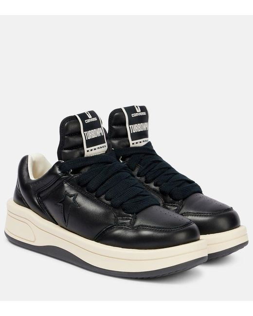 Rick Owens Blue X Converse Turbowpn Leather Sneakers