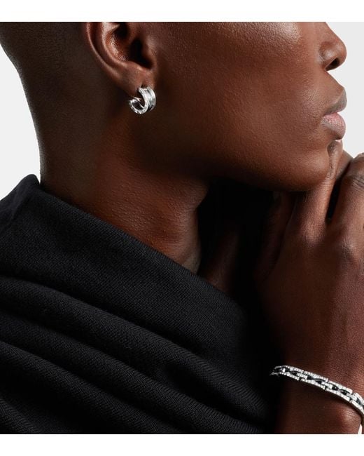BVLGARI White B.Zero1 18Kt Hoop Earrings With Diamonds