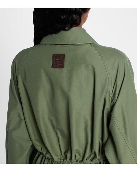 Loewe Green Ruched Cotton-Blend Jacket