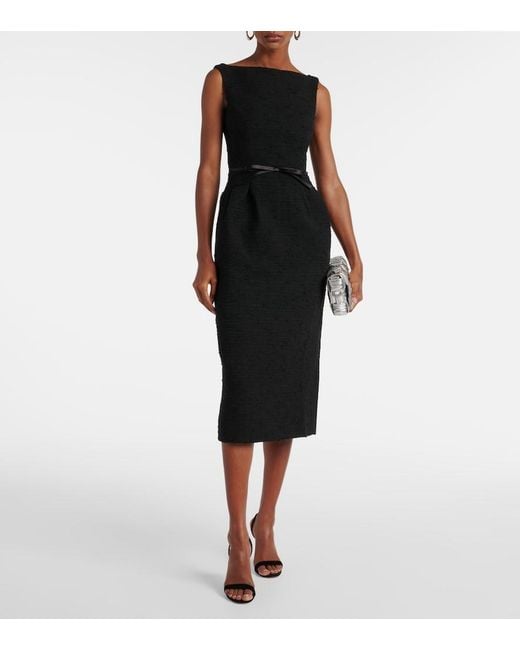 Erdem Black Tweed Midi Dress