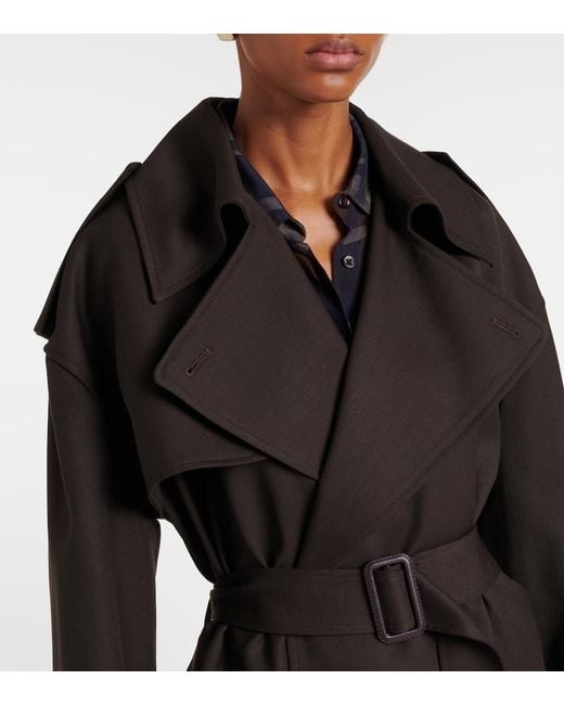 Frankie Shop Black Dursley Belted Double-Breasted Trench Coat
