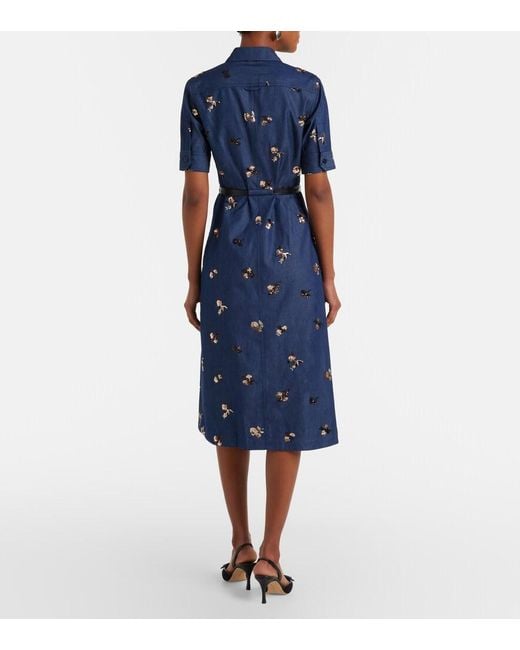Altuzarra Blue Kieran Embellished Denim Shirt Dress