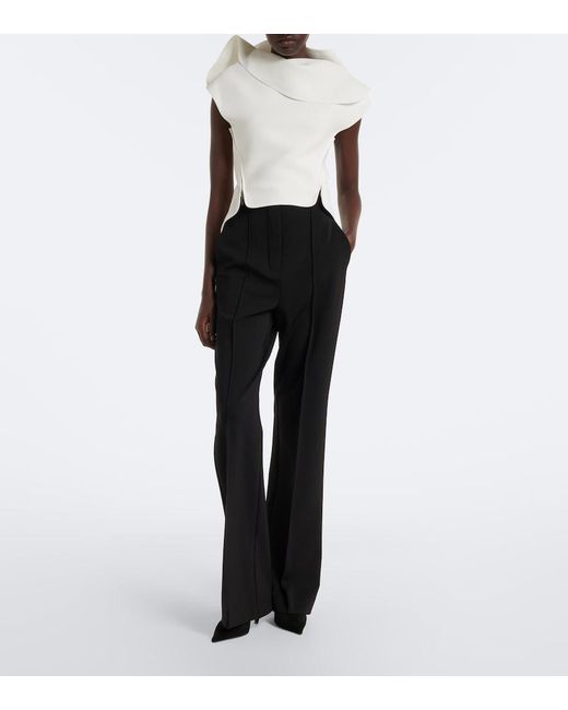 Maticevski White Whirl Draped Top
