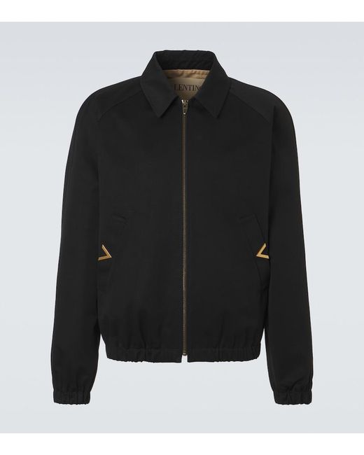 Valentino Black Vgold Cotton Blouson Jacket for men