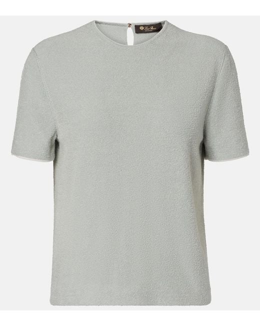 Loro Piana Gray Cannareggio Silk And Cotton Top