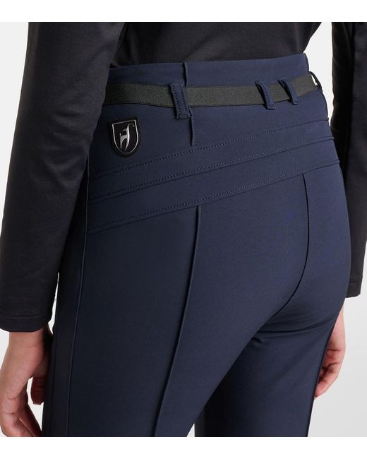 Toni Sailer Blue Theodora Belted Stirrup Ski Pants