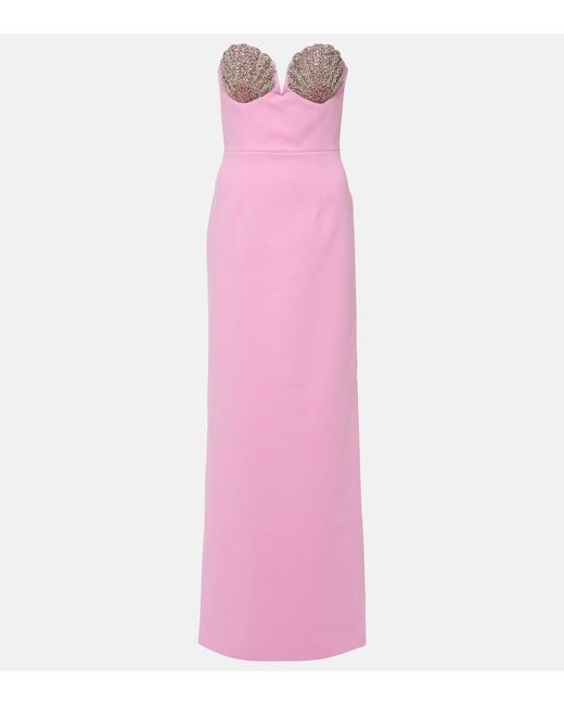 Rebecca Vallance Pink Cordelia Embellished Strapless Gown