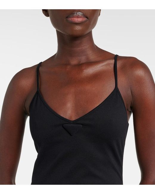 Robe Midi En Shearling Synthetique Prada en coloris Black