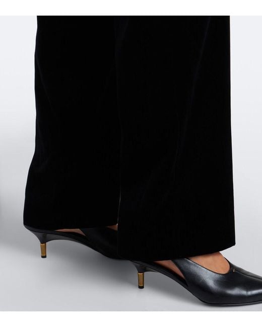 Blazé Milano Black Fox Pleated Cotton Velvet Straight Pants
