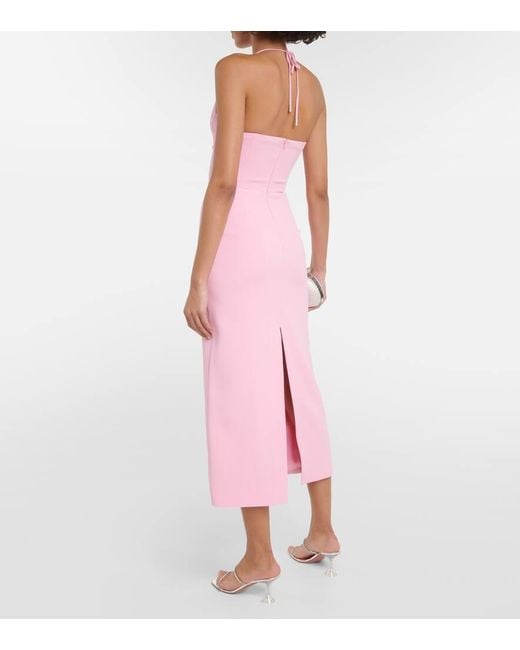 Abito Midi Con Cut-Out E Cristalli di David Koma in Pink