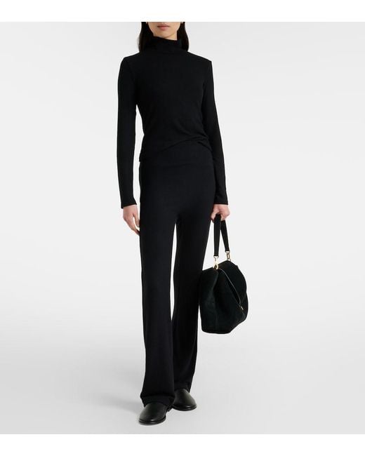 Leset Black Lauren High-Rise Straight Pants