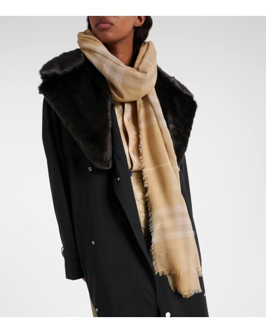 Burberry Natural Check Wool Scarf