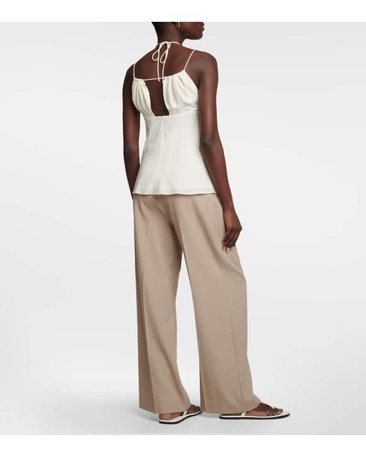 Top De Seda Fruncido Totême de color White