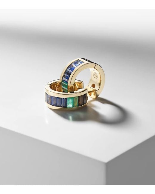 Sydney Evan White 14Kt Hoop Earrings With Gemstones