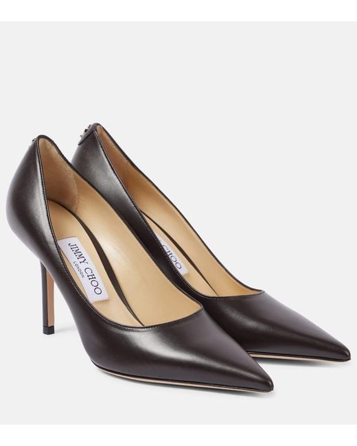 Jimmy Choo Brown Love 85 Leather Pumps