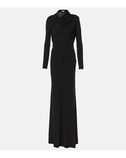 FFORME Black Joy Pleated Jersey Maxi Dress