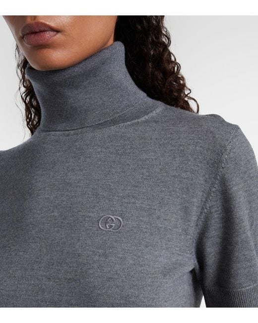 Gucci Gray Top Aus Wolle