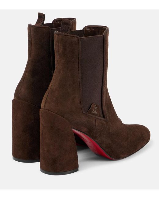 Christian Louboutin Brown Turelastic 85 Suede Chelsea Boots