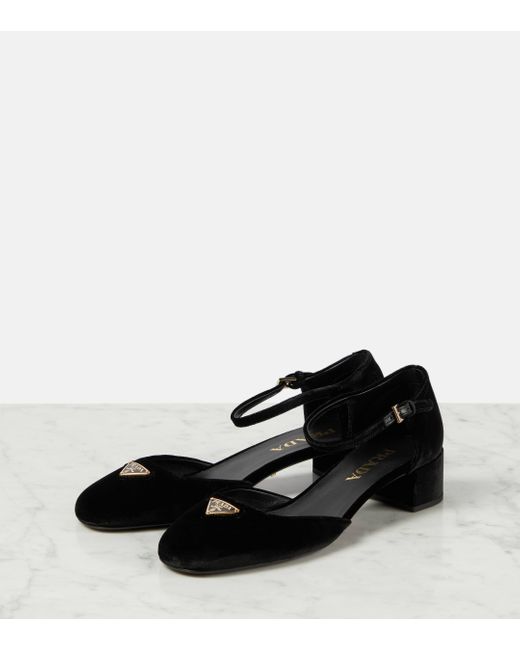 Prada Black Velvet Pumps