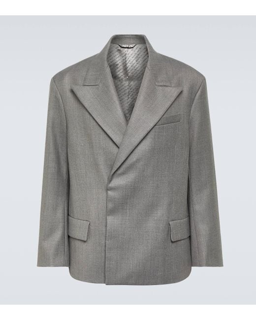 Acne Gray Oversized Double-breasted Blazer for men