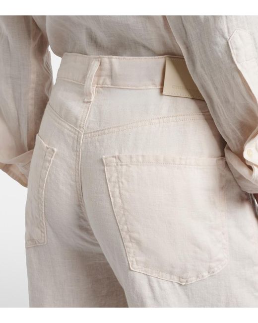 Citizens of Humanity Natural Brynn Linen Wide-Leg Pants