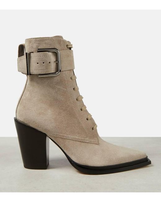 Jimmy Choo Natural Myos Suede Ankle Boots