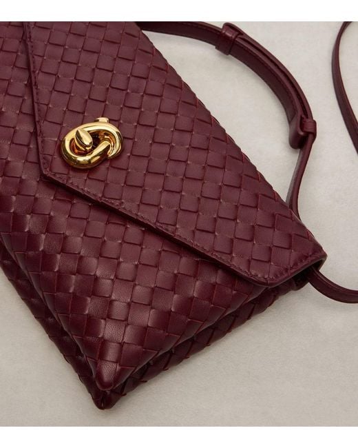 Bottega Veneta Purple Schultertasche Knot Lock Aus Leder