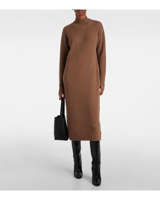 Max Mara Brown Vincita Wool And Cashmere Sweater Dress