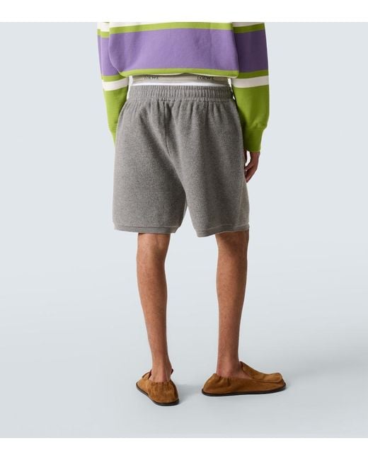 Loewe Gray Wool-Blend Shorts for men