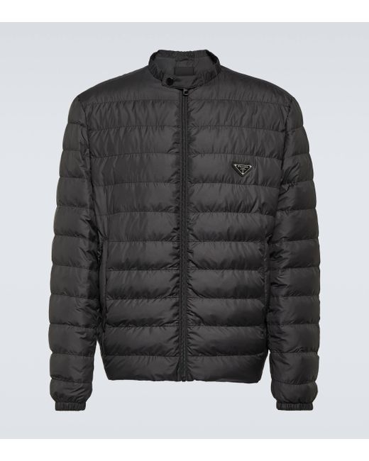 Prada Gray Quilted Down Jacket for men