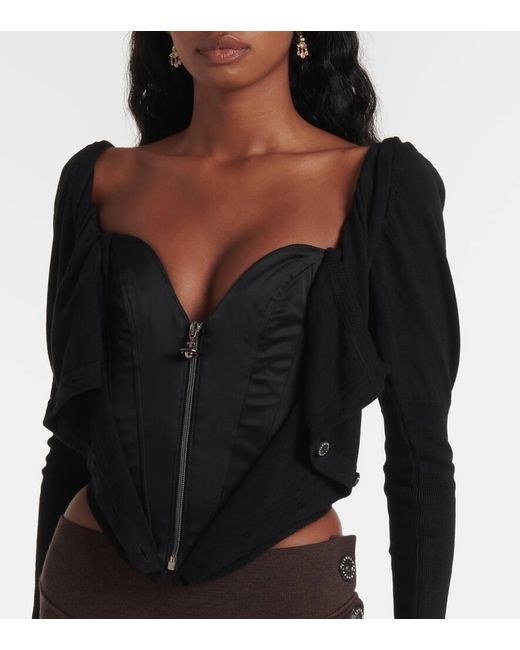 Vivienne Westwood Black Bea Draped Bustier Top