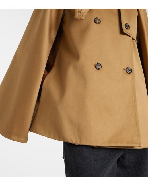 Loewe Natural Caped Double-Breasted Cotton Gabardine Jacket