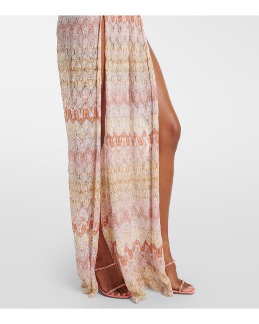 Missoni Natural Open-Back Lame Jumpsuit