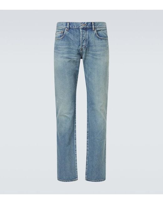 Saint Laurent Low-Rise Slim Jeans in Blue für Herren
