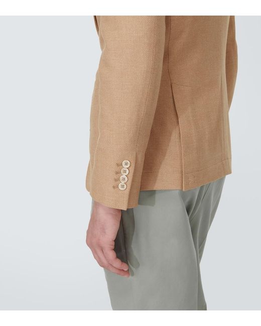 Brunello Cucinelli Natural Wool, Cashmere, And Silk Twill Blazer for men