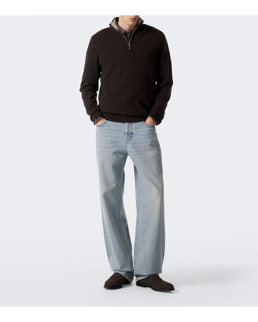 arch4 Black Mr Fenchurch Cashmere Half-Zip Sweater for men