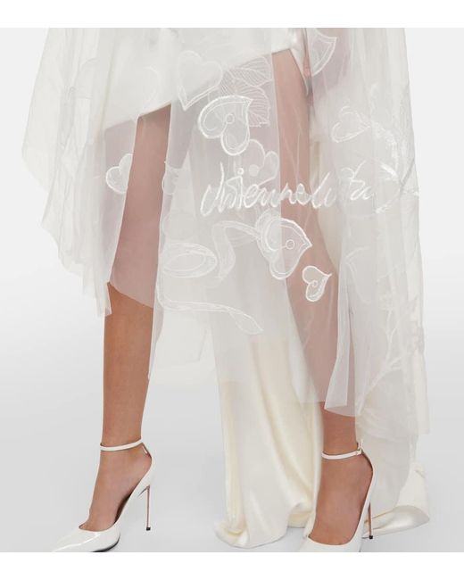 Velo de novia Love Birds de tul bordado Vivienne Westwood de color White