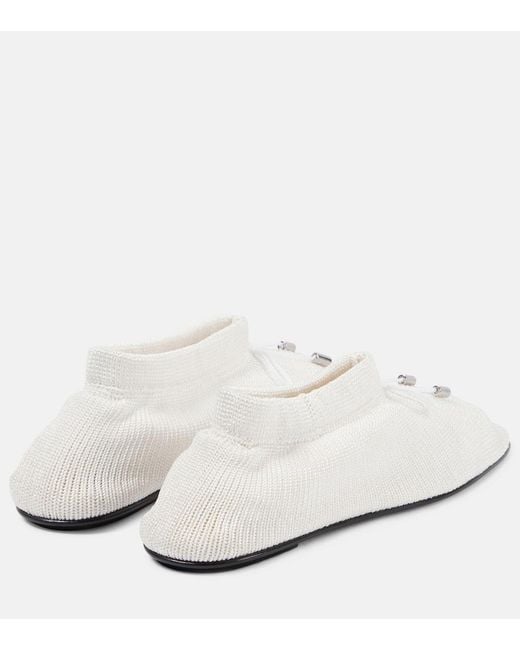Totême White The Knitted Ballerina Shoes