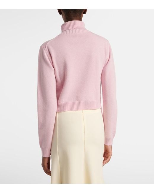 Jil Sander Pink Wool Turtleneck Sweater