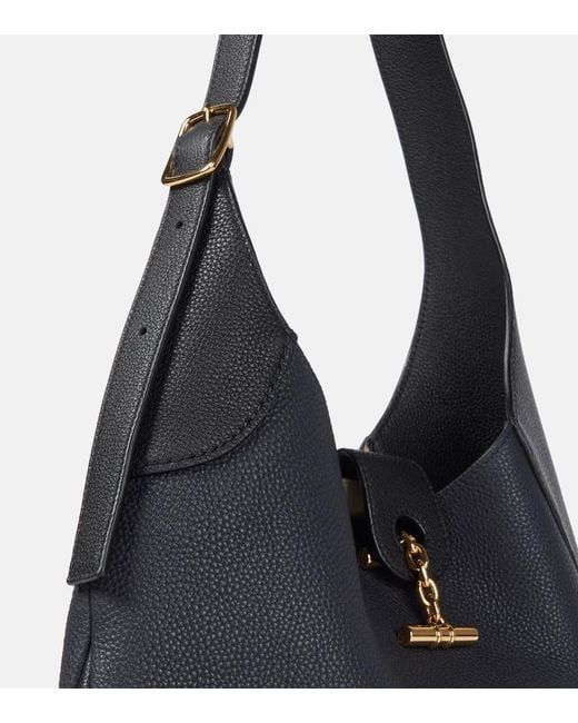 Loro Piana Blue Bobbin Medium Leather Shoulder Bag