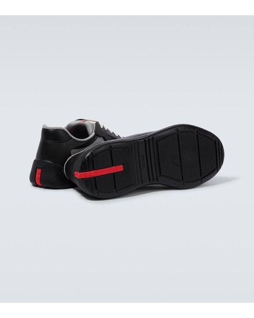 Prada Black Recycled Polyester-blend Sneakers for men