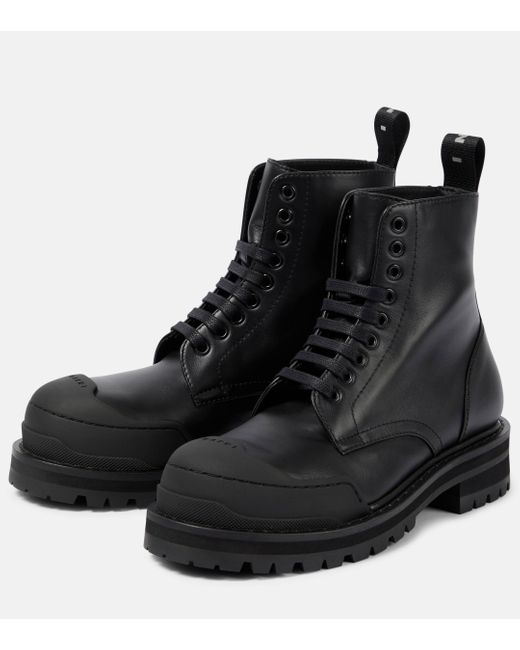 Marni Black Dada Leather Combat Boots